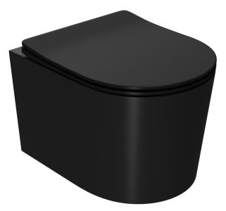 Подвесной унитаз Point Веста PN41701BM безободковый чёрный матовый